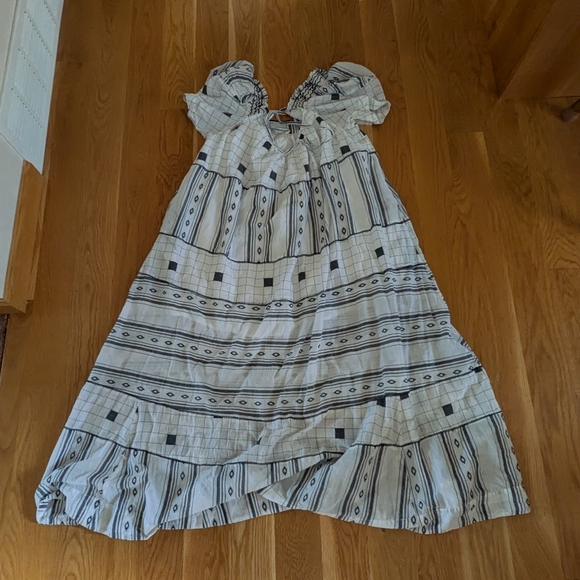 Free People - White And Black Jaime Embroidered Maxi Dress - Size M - Picture 3 of 8